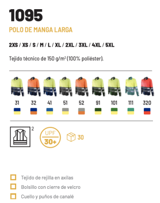 Polo manga larga combinado