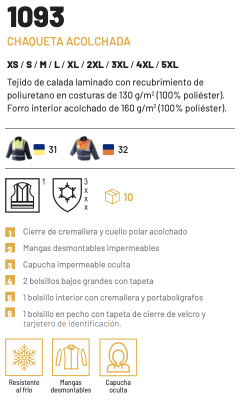 Chaqueta acolchada con mangas desmontables