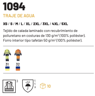 Traje de agua combinado