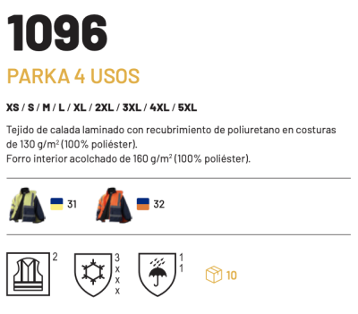 Parka combinada 4 usos