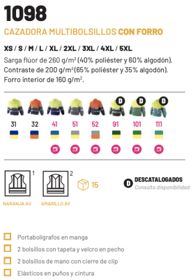 Cazadora multibolsillos combinada con forro