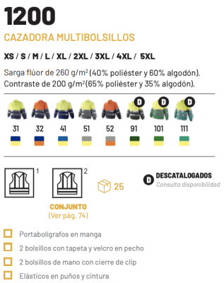 Cazadora multibolsillos combinada