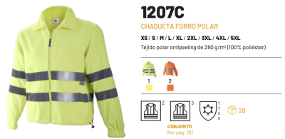 Forro polar cremallera entera 