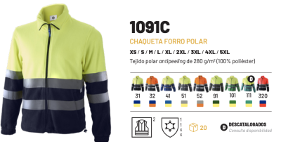 Forro polar combinado cremallera entera