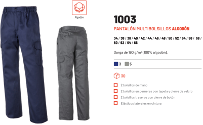 Pantalón multibolsillos algodón