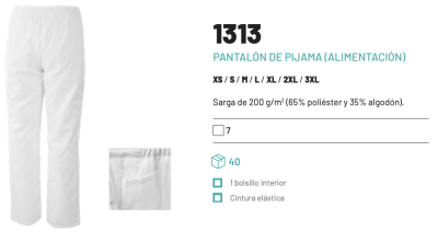Pantalón pijama (mod. alimentación)